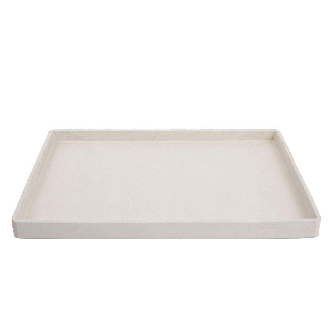 Round and rectangular concrete tray